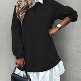 Devine Ruffle Hem Long Sleeve Mini Dress