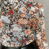 Floral Mock Neck Long Sleeve Top