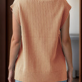 V-Neck Cap Sleeve Knit Vest