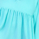 Plus Size Textured Peplum Long Sleeve Blouse